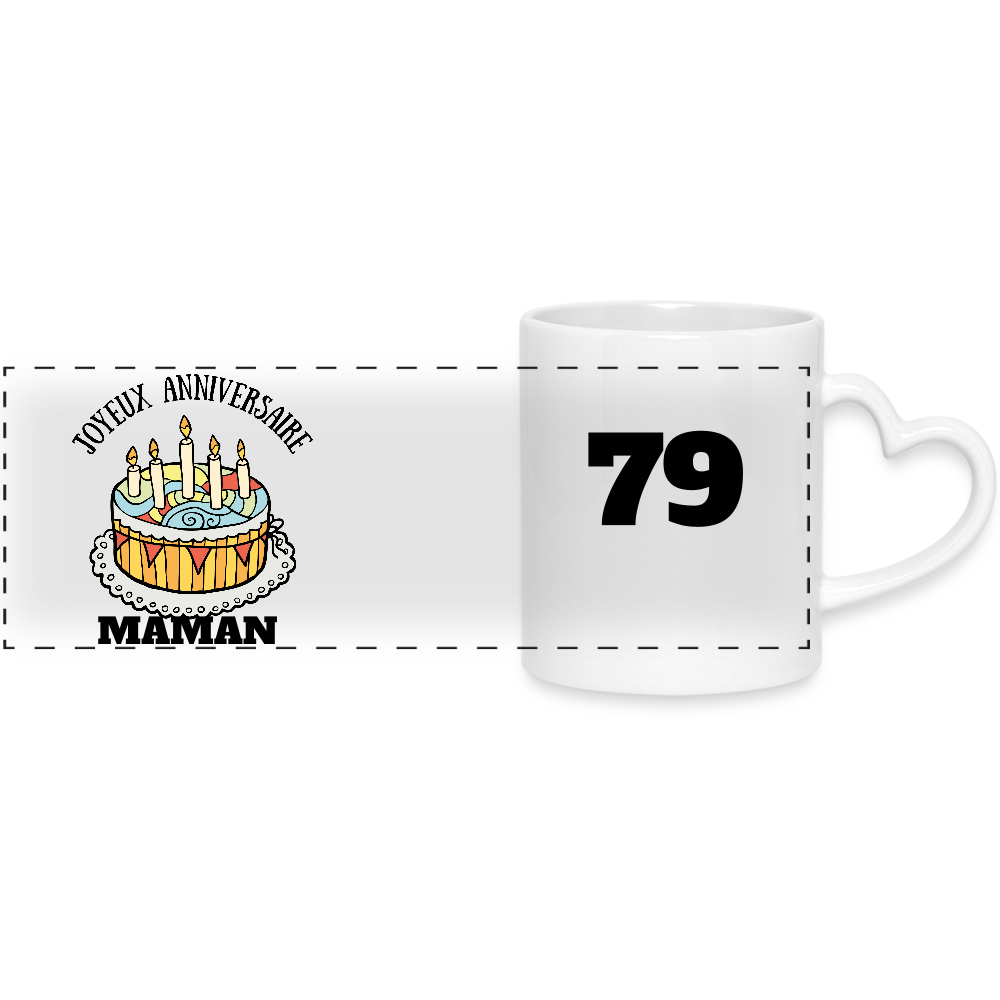 Mug with Heart-Shaped Handle - white