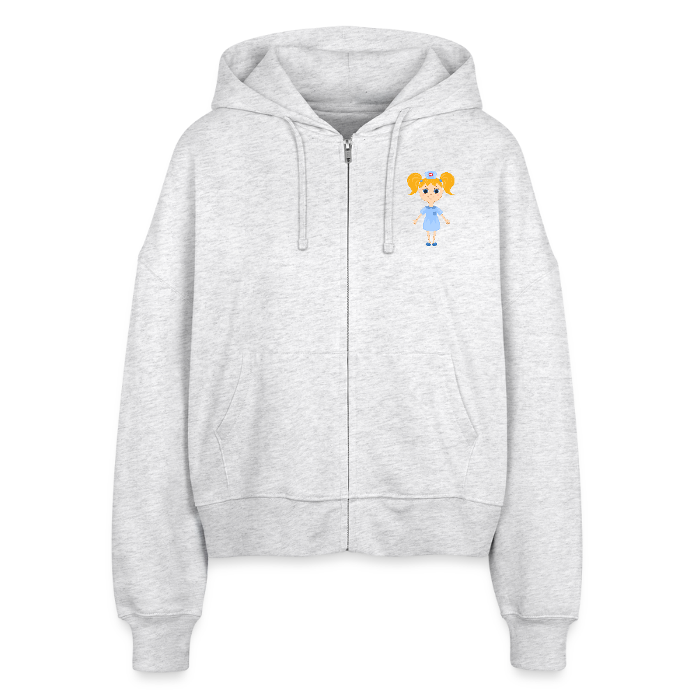 Stanley/Stella Boxy Women’s Organic Zip Hoodie Ida - heather white