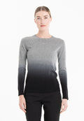 Pull col rond cachemire gris souris/noir femme - MIA 8B